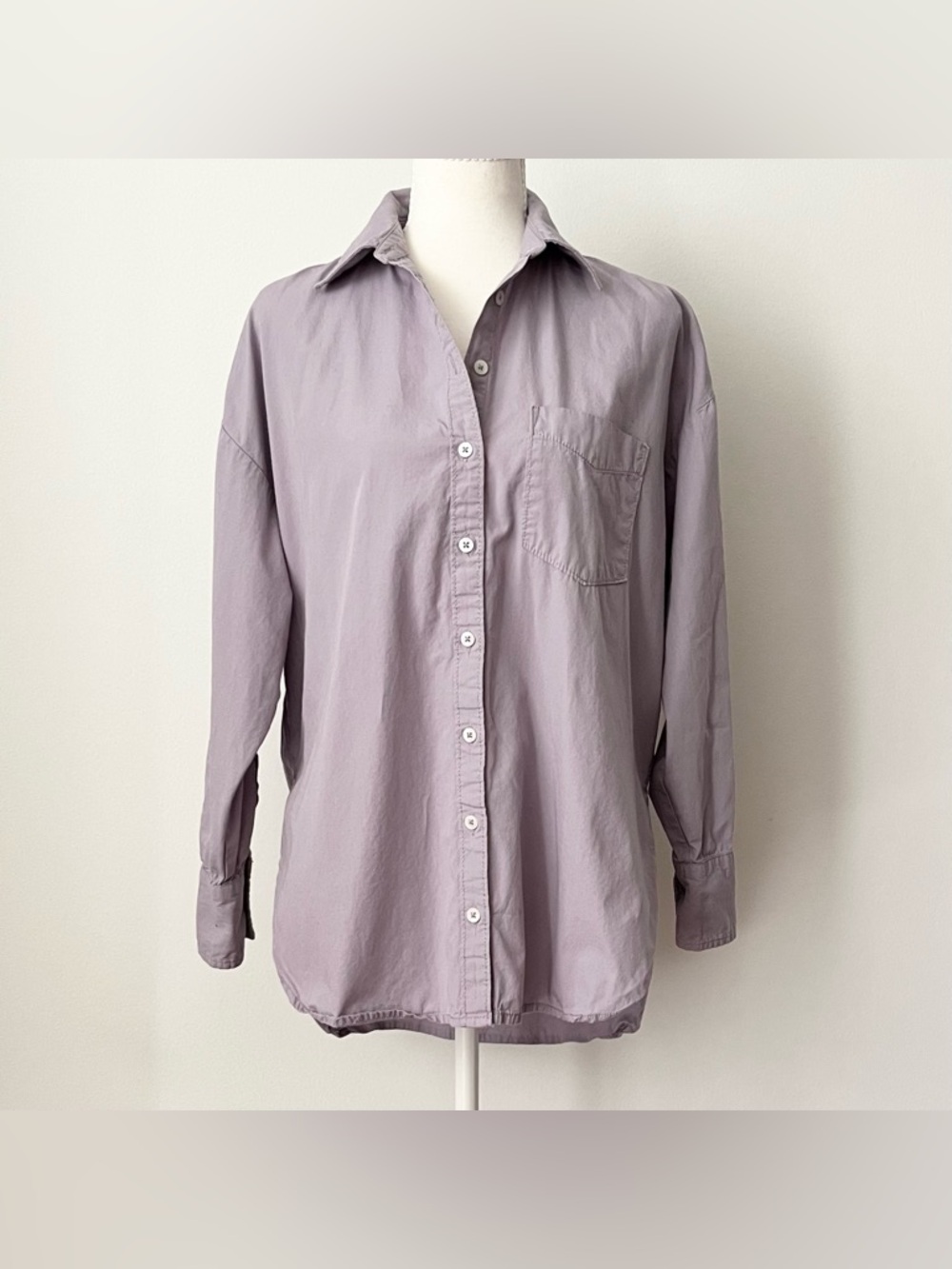 Maeve Anthropologie Women's The Bennett Button Down Shirt XS Lavender Oversized